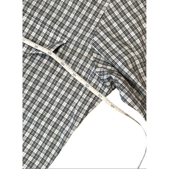 Wrangler White & Gray Plaid Button Up Shirt Pearl Snap Buttons Large Western - Picture 5 of 9